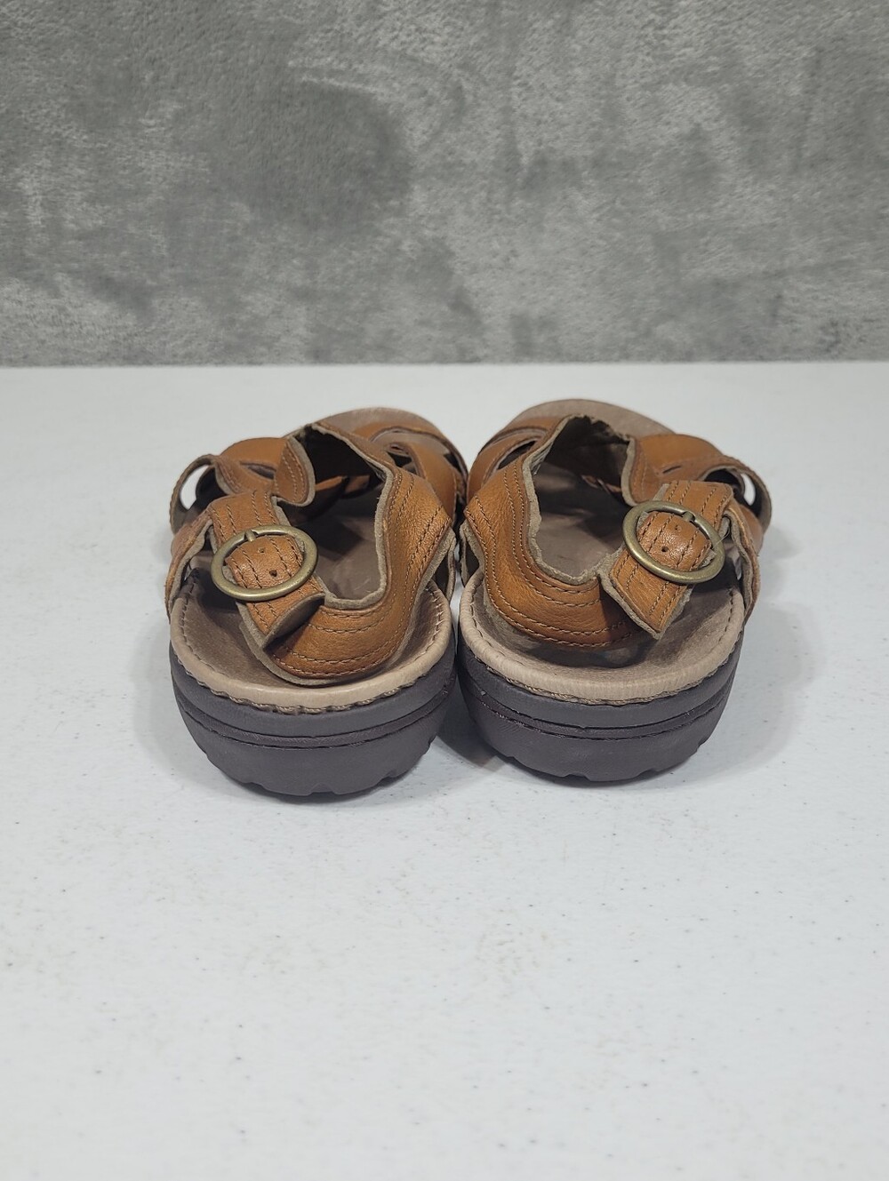 Merrell Strappy Leather Sandals Womens Size 9 Brown Tan Buckle - Picture 6 of 9